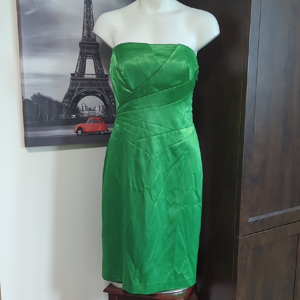 JS Collections Strapless Green Dress